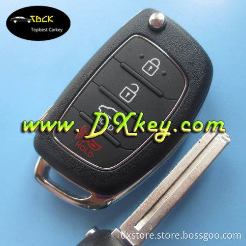 Topbest 433mhz 4d60 chip key remote for Hyundai car key flip key Hyundai 3+1 buttons